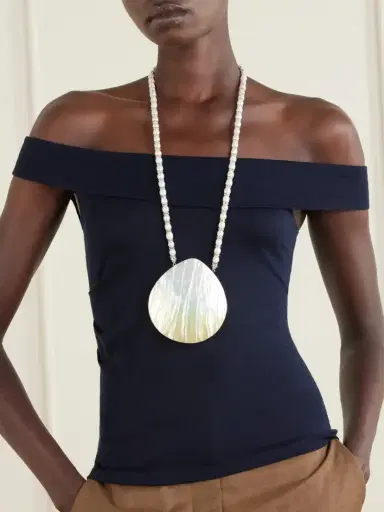 Julietta Perla Rhodium-plated, Pearl And Crystal Beaded Necklace | Thumbnail 2