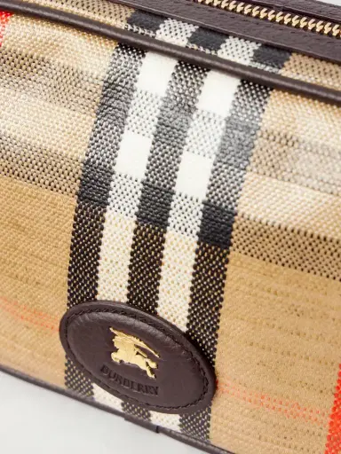 Burberry Leather-trimmed Checked Coated-canvas Pouch | Thumbnail 5 Burberry Leather-trimmed Checked Coated-canvas Pouch | Thumbnail 5