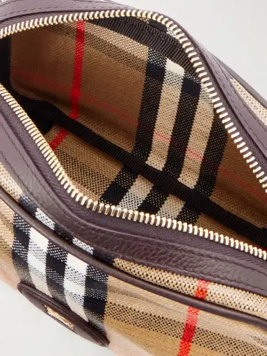 Burberry Leather-trimmed Checked Coated-canvas Pouch | Thumbnail 6 Burberry Leather-trimmed Checked Coated-canvas Pouch | Thumbnail 6