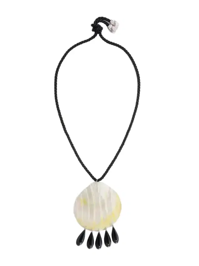 Julietta Iris Rhodium-plated, Shell, Resin And Cord Necklace