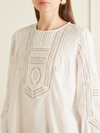Ulla Johnson Marlowe Broderie Anglaise Cotton Blouse | Thumbnail 4