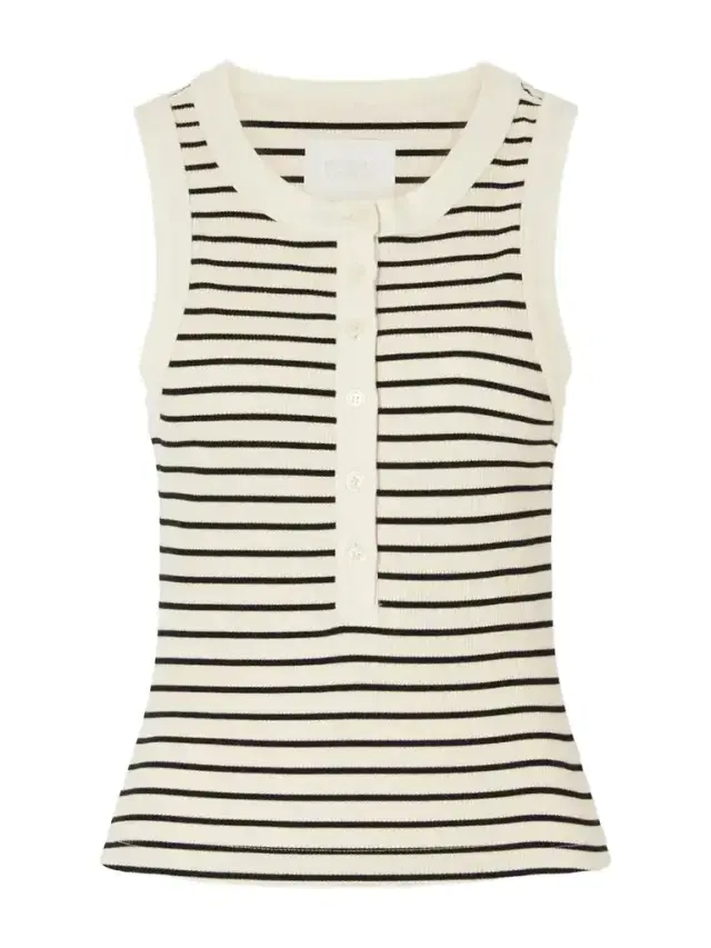 Citizens of Humanity Caralyn Striped Ribbed Cotton-blend Tank