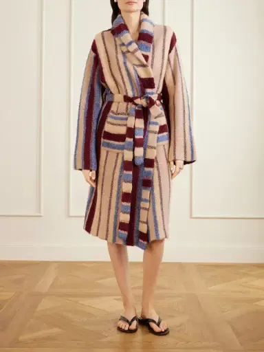 The Elder Statesman Striped Cashmere And Silk-blend Robe | Thumbnail 2 The Elder Statesman Striped Cashmere And Silk-blend Robe | Thumbnail 2