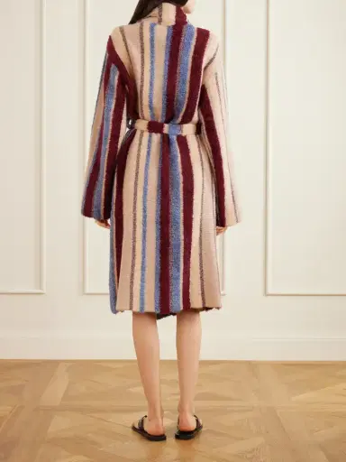 The Elder Statesman Striped Cashmere And Silk-blend Robe | Thumbnail 3 The Elder Statesman Striped Cashmere And Silk-blend Robe | Thumbnail 3