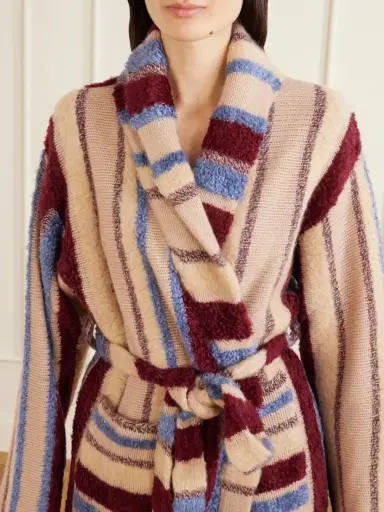 The Elder Statesman Striped Cashmere And Silk-blend Robe | Thumbnail 4 The Elder Statesman Striped Cashmere And Silk-blend Robe | Thumbnail 4