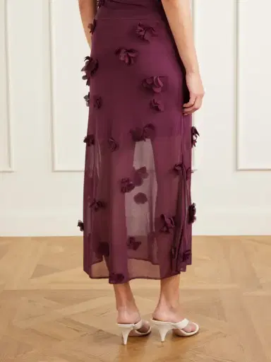 Simkhai Cora Floral-appliqué Midi Skirt | Thumbnail 3