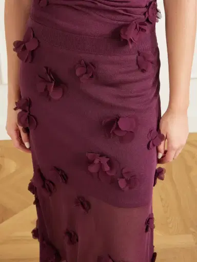 Simkhai Cora Floral-appliqué Midi Skirt | Thumbnail 4