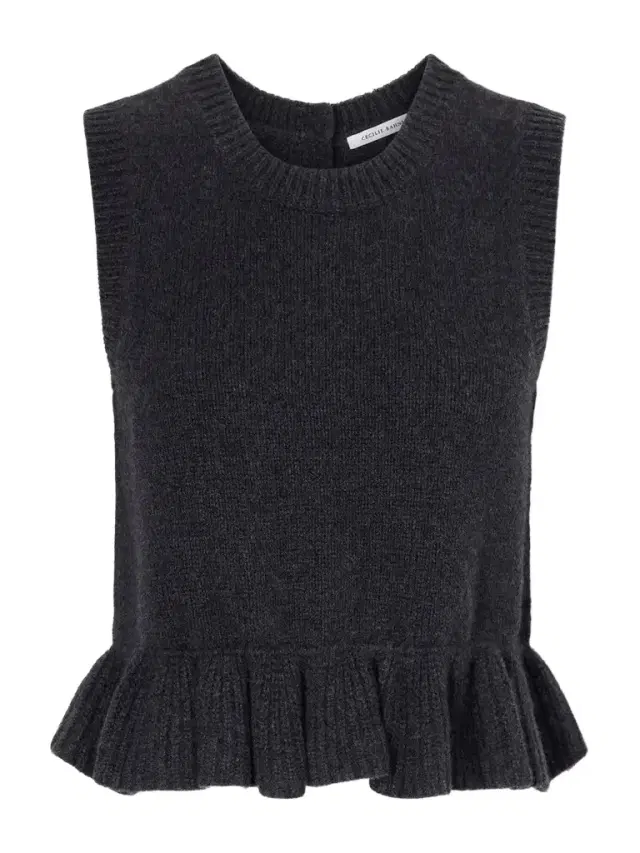 Cecilie Bahnsen Ruffled Cashmere And Wool-blend Sweater Vest
