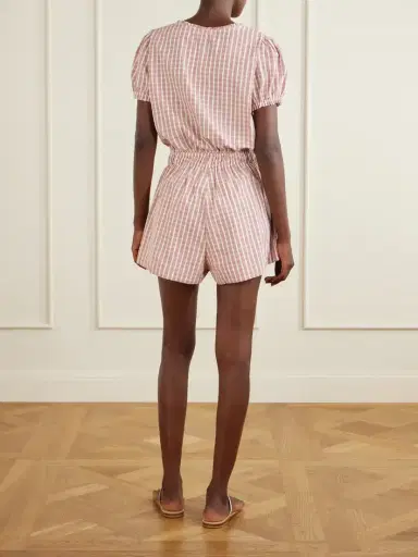 Faithfull Emilie Checked Cotton Poplin Playsuit | Thumbnail 3