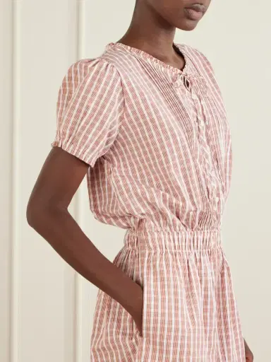 Faithfull Emilie Checked Cotton Poplin Playsuit | Thumbnail 4