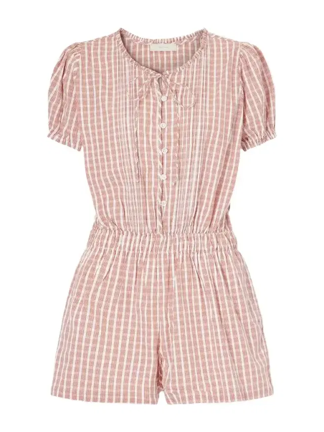 Faithfull Emilie Checked Cotton Poplin Playsuit