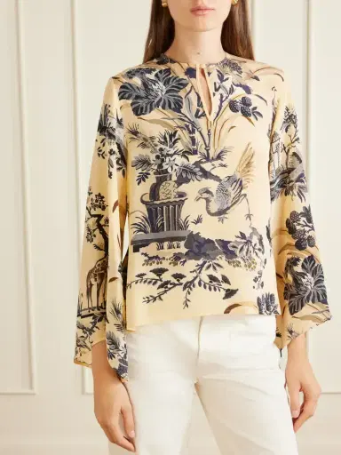 Etro Floral-printed Silk Crepe De Chine Blouse | Thumbnail 4