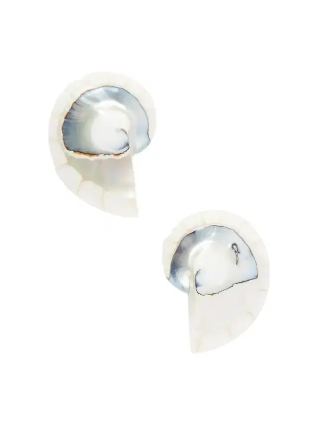 Julietta Nautilus Rhodium-plated, Shell And Resin Earrings