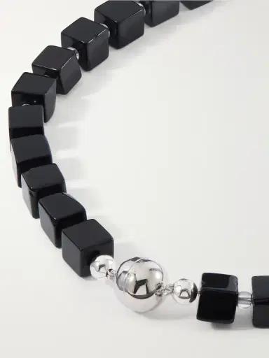Julietta Oro Rhodium-plated, Shell And Onyx Necklace | Thumbnail 3