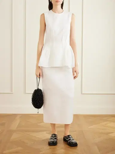Cecilie Bahnsen Cbuka Cotton-blend Matelassé Midi Skirt | Thumbnail 2 Cecilie Bahnsen Cbuka Cotton-blend Matelassé Midi Skirt | Thumbnail 2