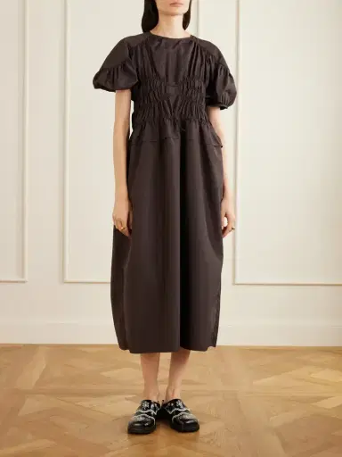 Cecilie Bahnsen Cbbetsy Gathered Faille Midi Dress | Thumbnail 2