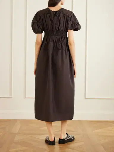 Cecilie Bahnsen Cbbetsy Gathered Faille Midi Dress | Thumbnail 3