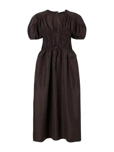 Cecilie Bahnsen Cbbetsy Gathered Faille Midi Dress | Thumbnail 1