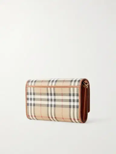 Burberry Checked Leather-trimmed Coated Canvas Clutch | Thumbnail 4 Burberry Checked Leather-trimmed Coated Canvas Clutch | Thumbnail 4
