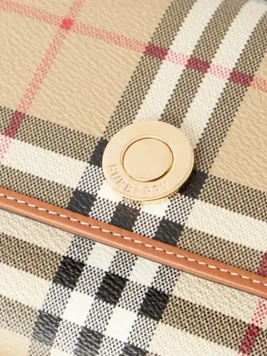 Burberry Checked Leather-trimmed Coated Canvas Clutch | Thumbnail 5 Burberry Checked Leather-trimmed Coated Canvas Clutch | Thumbnail 5