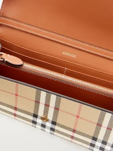 Burberry Checked Leather-trimmed Coated Canvas Clutch | Thumbnail 6 Burberry Checked Leather-trimmed Coated Canvas Clutch | Thumbnail 6