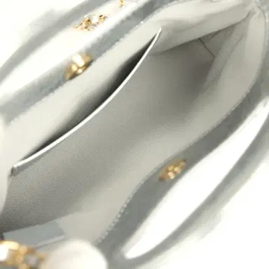 Chanel Chanel 31 Clutch with Chain Silver Metallic Calfskin Gold Hardware | Thumbnail 8 Chanel Chanel 31 Clutch with Chain Silver Metallic Calfskin Gold Hardware | Thumbnail 8