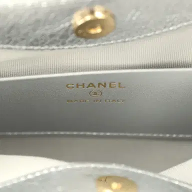 Chanel Chanel 31 Clutch with Chain Silver Metallic Calfskin Gold Hardware | Thumbnail 9 Chanel Chanel 31 Clutch with Chain Silver Metallic Calfskin Gold Hardware | Thumbnail 9