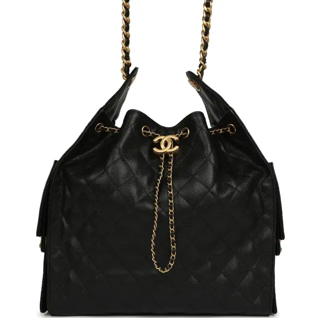 Chanel Medium 25 Hobo Bag Black Caviar Antique Gold Hardware Chanel Medium 25 Hobo Bag Black Caviar Antique Gold Hardware