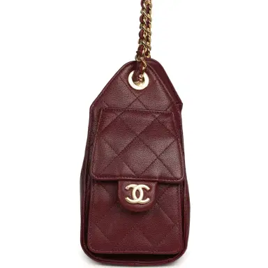 Chanel Chanel Mini 25 Hobo Bag Dark Burgundy Caviar Gold Hardware | Thumbnail 3