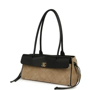 Chanel Chanel Small "Urban Essential" East West Shopping Tote Black Grained Calfskin and Beige Suede Gold Hardware | Thumbnail 5 Chanel Chanel Small "Urban Essential" East West Shopping Tote Black Grained Calfskin and Beige Suede Gold Hardware | Thumbnail 5