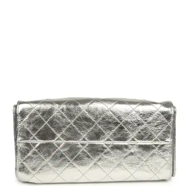 Chanel Chanel Small 25 Hobo Bag Silver Metallic Calfskin Gold Hardware | Thumbnail 6