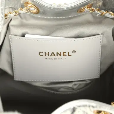Chanel Chanel Small 25 Hobo Bag Silver Metallic Calfskin Gold Hardware | Thumbnail 9