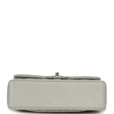 Chanel Chanel Small Classic Double Flap Bag Light Grey Caviar Light Gold Hardware | Thumbnail 6 Chanel Chanel Small Classic Double Flap Bag Light Grey Caviar Light Gold Hardware | Thumbnail 6