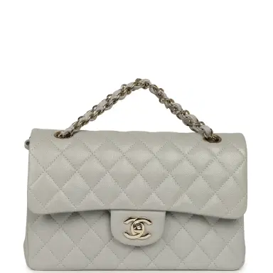 Chanel Chanel Small Classic Double Flap Bag Light Grey Caviar Light Gold Hardware | Thumbnail 7 Chanel Chanel Small Classic Double Flap Bag Light Grey Caviar Light Gold Hardware | Thumbnail 7
