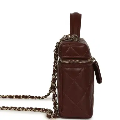 Chanel Chanel Top Handle Long Vanity Case with Chain Brown Lambskin Light Gold Hardware | Thumbnail 3 Chanel Chanel Top Handle Long Vanity Case with Chain Brown Lambskin Light Gold Hardware | Thumbnail 3