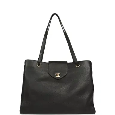 Chanel Chanel XXL "It Girl" Shopping Tote Black Grained Calfskin Gold Hardware | Thumbnail 1 Chanel Chanel XXL "It Girl" Shopping Tote Black Grained Calfskin Gold Hardware | Thumbnail 1