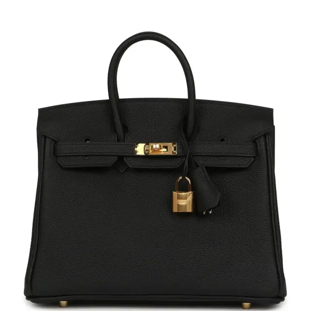 HERMÈS Hermes Birkin 25 Black Togo Gold Hardware