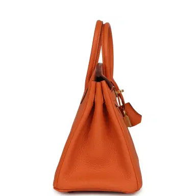 HERMÈS Hermes Birkin 25 Orange Togo Gold Hardware | Thumbnail 3 HERMÈS Hermes Birkin 25 Orange Togo Gold Hardware | Thumbnail 3