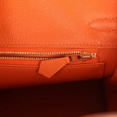 HERMÈS Hermes Birkin 25 Orange Togo Gold Hardware | Thumbnail 9 HERMÈS Hermes Birkin 25 Orange Togo Gold Hardware | Thumbnail 9