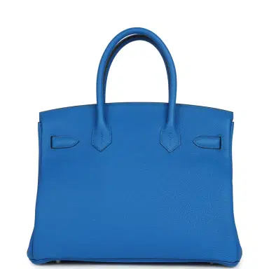 HERMÈS Hermes Birkin 30 Bleu Hydra Togo Palladium Hardware | Thumbnail 4 HERMÈS Hermes Birkin 30 Bleu Hydra Togo Palladium Hardware | Thumbnail 4
