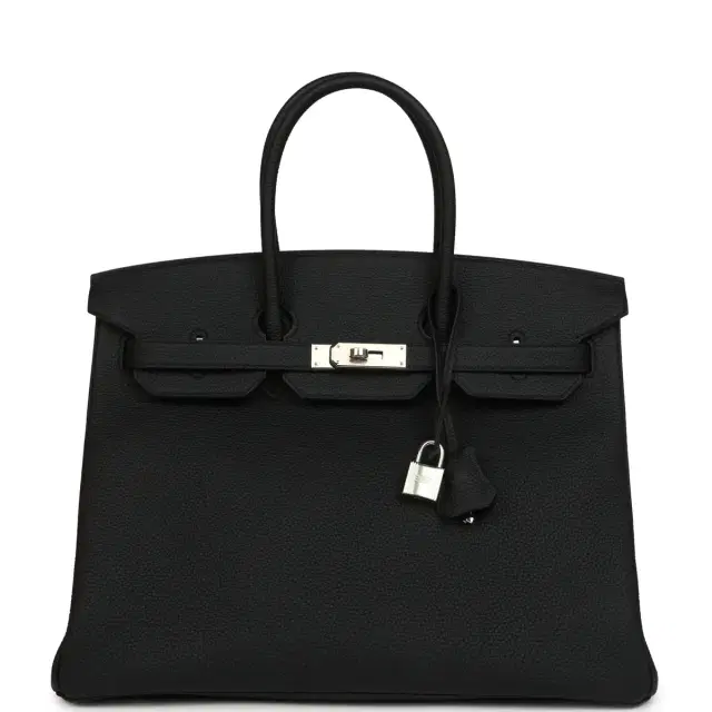 HERMÈS Hermes Birkin 35 Black Togo Palladium Hardware