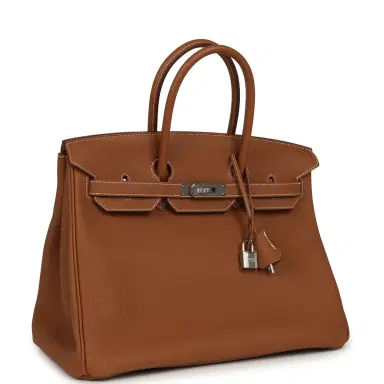 HERMÈS Hermes Birkin 35 Gold Togo Palladium Hardware | Thumbnail 2 HERMÈS Hermes Birkin 35 Gold Togo Palladium Hardware | Thumbnail 2