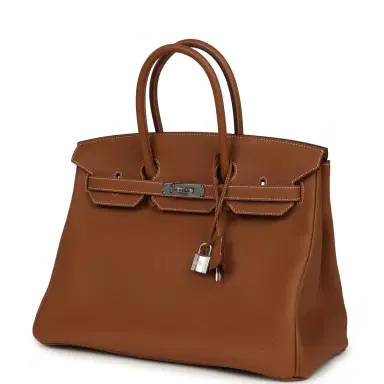HERMÈS Hermes Birkin 35 Gold Togo Palladium Hardware | Thumbnail 5 HERMÈS Hermes Birkin 35 Gold Togo Palladium Hardware | Thumbnail 5
