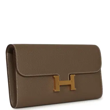 HERMÈS Hermes Constance Wallet To Go Etain Epsom Gold Hardware | Thumbnail 2 HERMÈS Hermes Constance Wallet To Go Etain Epsom Gold Hardware | Thumbnail 2