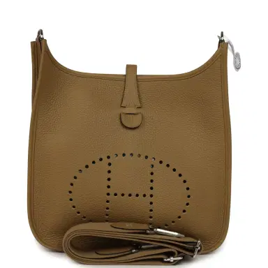 HERMÈS Hermes Evelyne III PM Dune Clemence Palladium Hardware | Thumbnail 1