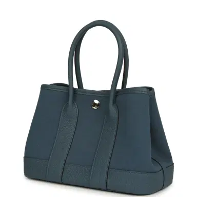 HERMÈS Hermes Garden Party Neo 23 Bleu Tempete Toile Officier and Negonda Palladium Hardware | Thumbnail 5 HERMÈS Hermes Garden Party Neo 23 Bleu Tempete Toile Officier and Negonda Palladium Hardware | Thumbnail 5