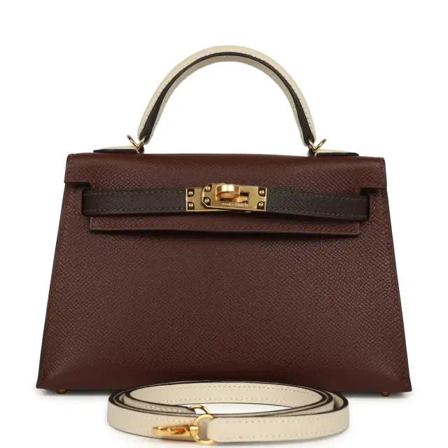 HERMÈS Hermes Kelly Sellier 20 Tri-color Terre, Ebene, Craie Epsom Gold Hardware