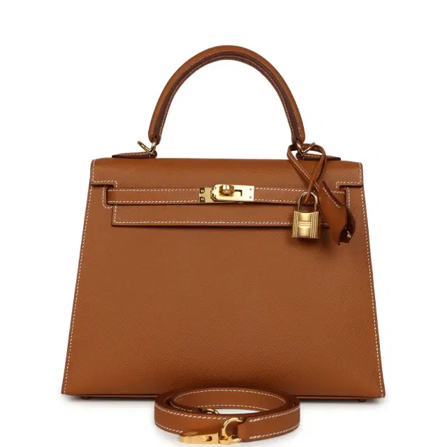 HERMÈS Hermes Kelly Sellier 25 Gold Epsom Gold Hardware