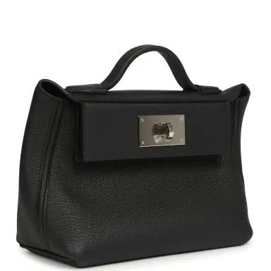 HERMÈS Hermes Mini 24/24 Bag Black Togo, Swift Palladium Hardware | Thumbnail 2 HERMÈS Hermes Mini 24/24 Bag Black Togo, Swift Palladium Hardware | Thumbnail 2