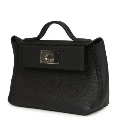 HERMÈS Hermes Mini 24/24 Bag Black Togo, Swift Palladium Hardware | Thumbnail 5 HERMÈS Hermes Mini 24/24 Bag Black Togo, Swift Palladium Hardware | Thumbnail 5